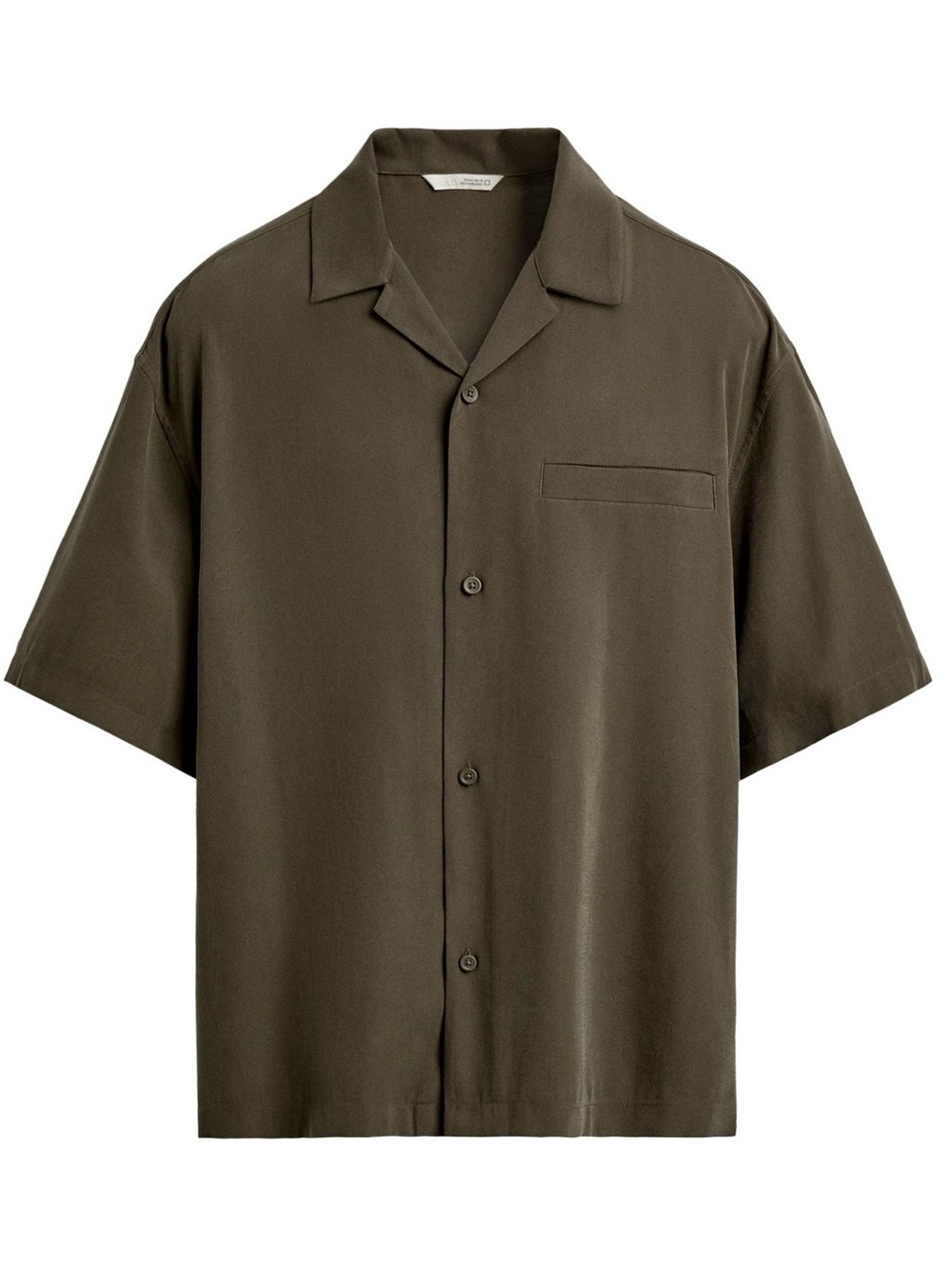 Zara Men's Relaxed Fit Flowy Shirt - Olive Green Size XL